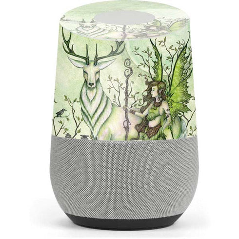 Amy Brown Guardian Fairy and Stag Google Home Skin